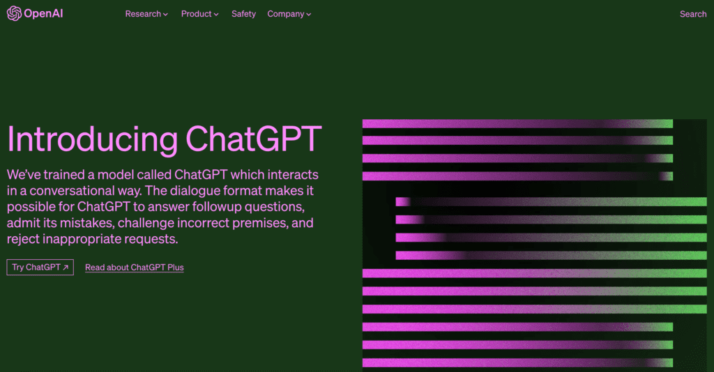 ChatGPT webpage