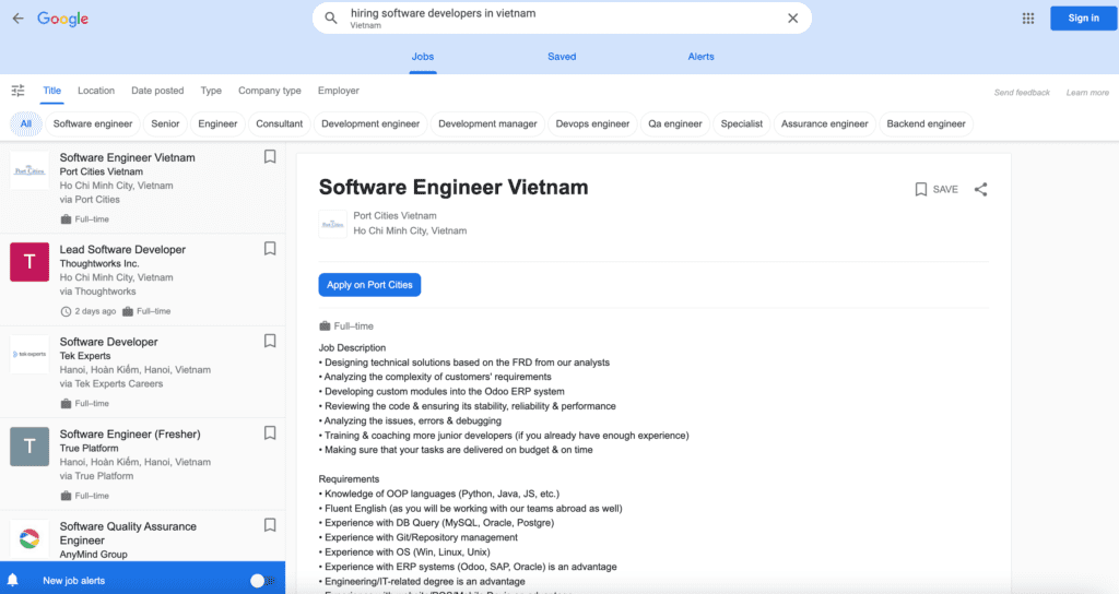 Source: Google For Jobs Vietnam