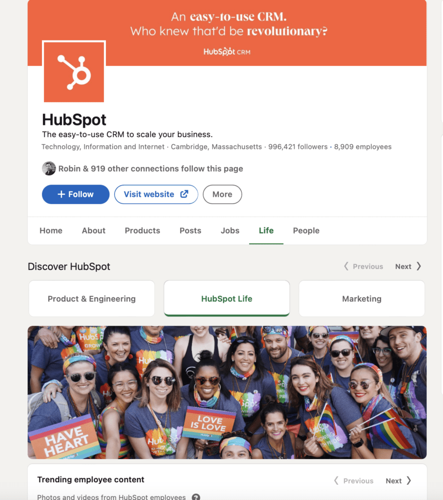 HubSpot's Company Page