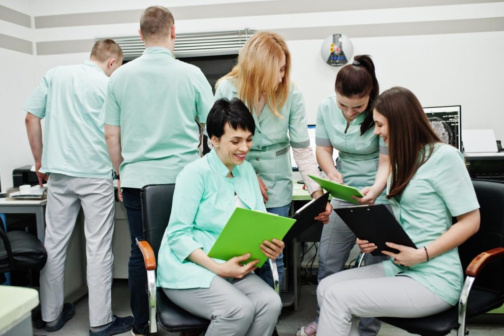 In a healthcare setting, nurses undergo specialized training in the latest patient care technologies