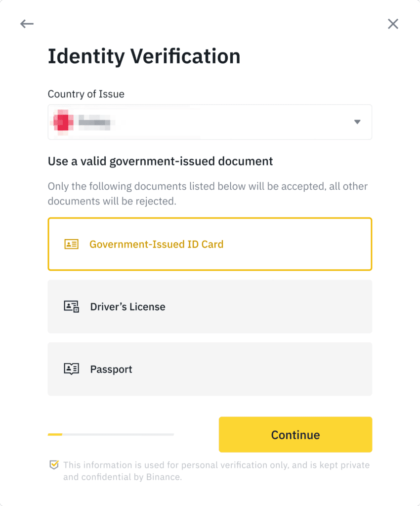 Many exchanges require users to upload a government-issued ID. Image Source: Binance