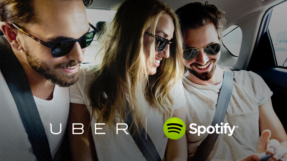 Uber riders can stream their Spotify playlists during rides. Image Source: TheNextWeb
