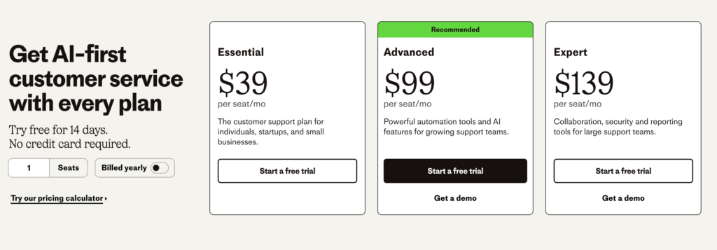 Intercom Pricing