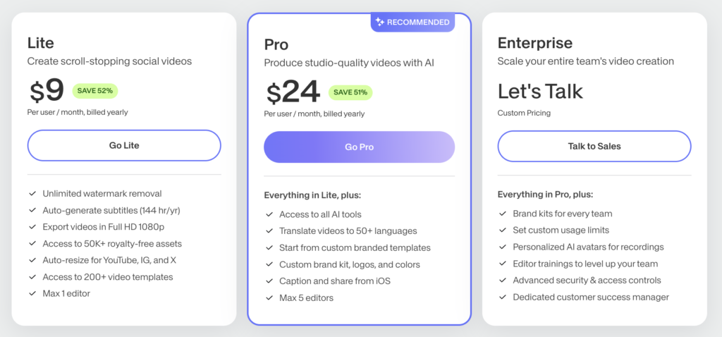 Veed.io Pricing