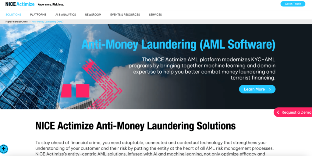 NICE Actimize Anti-Money Laundering Solutions