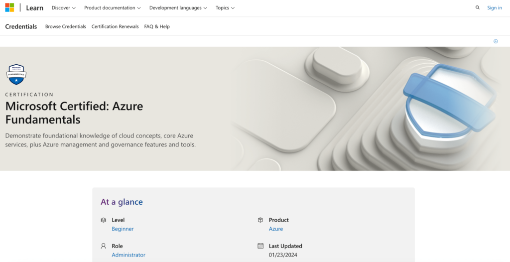 Microsoft Certified: Azure Fundamentals