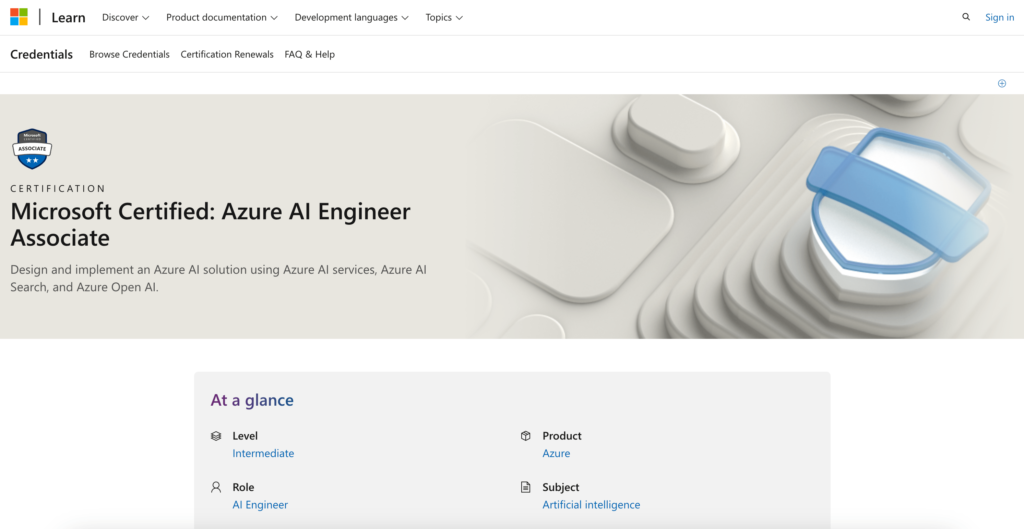 Microsoft Azure AI Engineer Associate Certification
