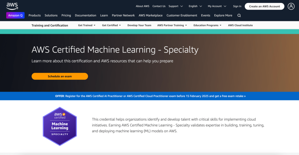 AWS Certified Machine Learning – Specialty