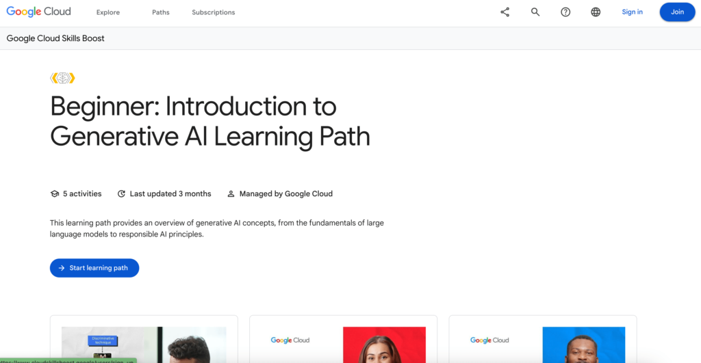 Google Cloud's Introduction to Generative AI Learning Path