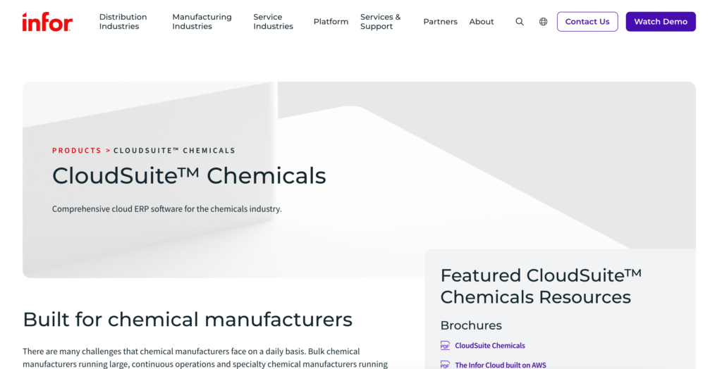 Infor CloudSuite Chemicals