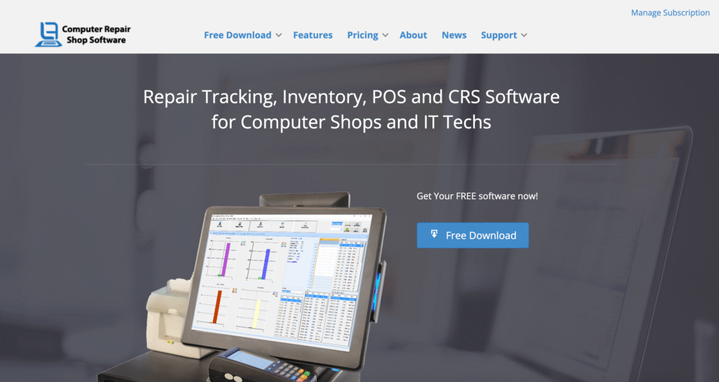 CRS Computer Repair Shop Software