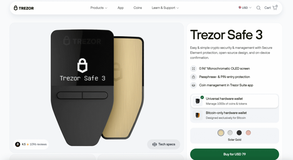 Trezor Safe 3