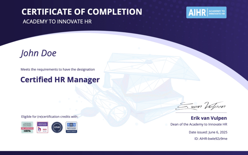 The AIHR Certificate