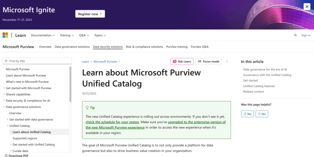 Microsoft Purview Data Catalog