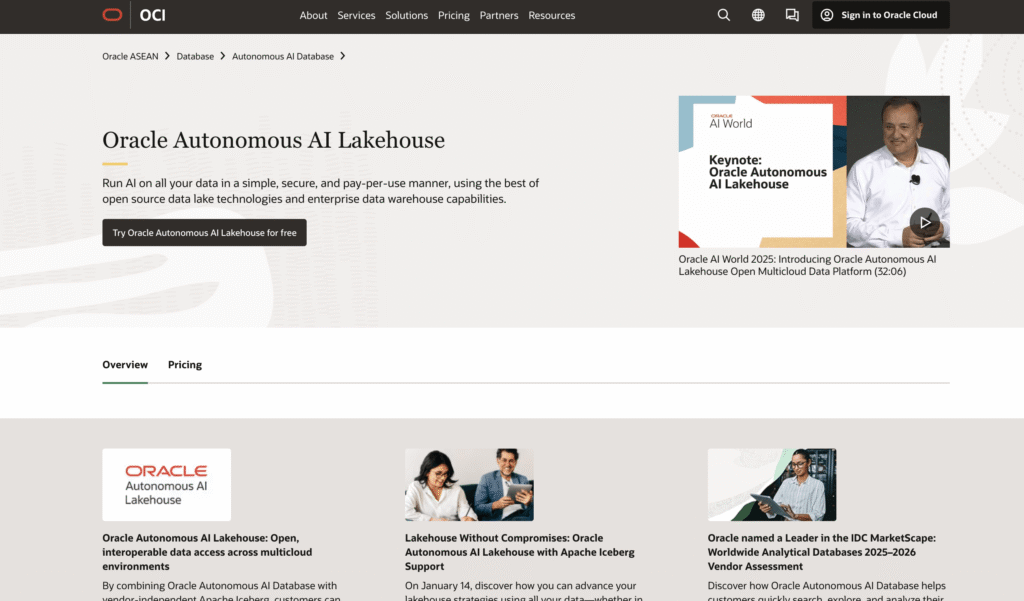 Oracle Autonomous Data Warehouse