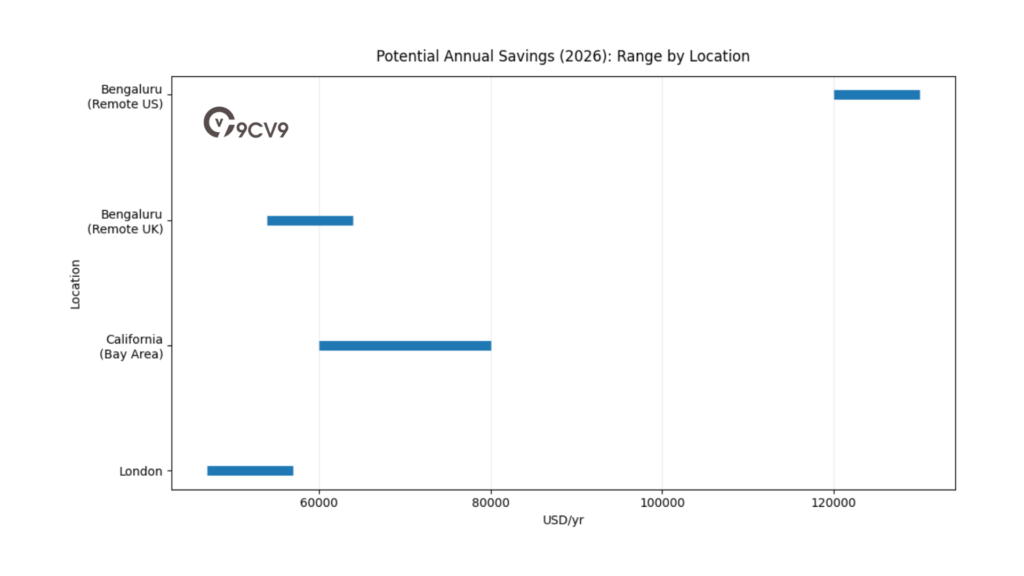 Potential Annual Savings (2026): Range By Location