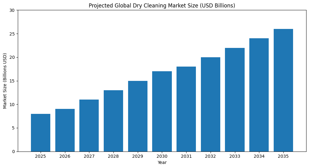 Projected Global Dry Cleaning Market Size (USD Billions)