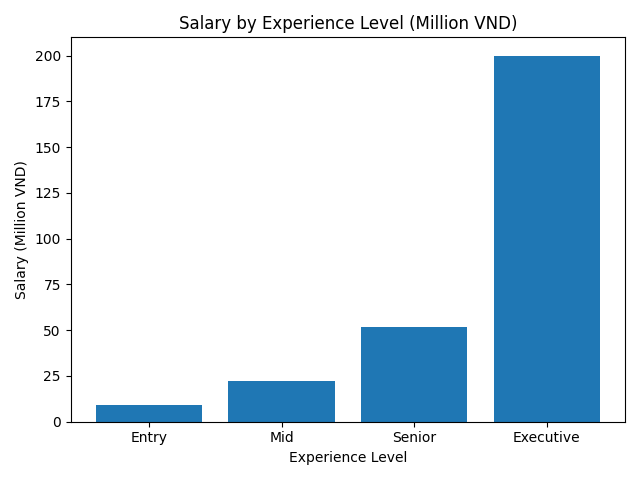 Salary by Experience Level in Vietnam (2026)