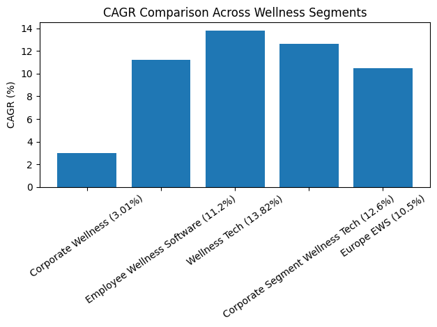 CAGR Comparison Across Wellness Segments