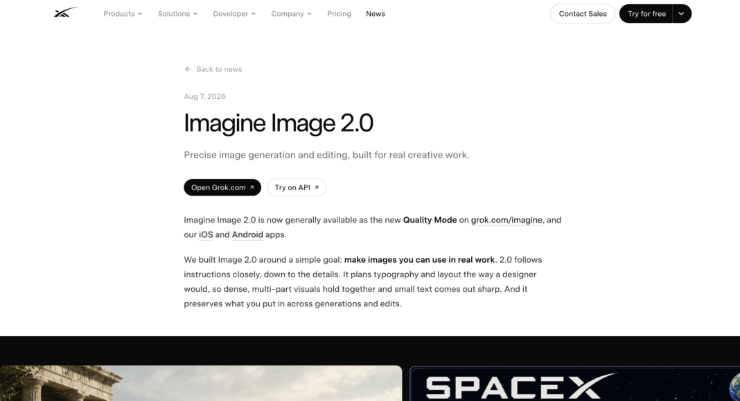 Grok Imagine Image 2.0