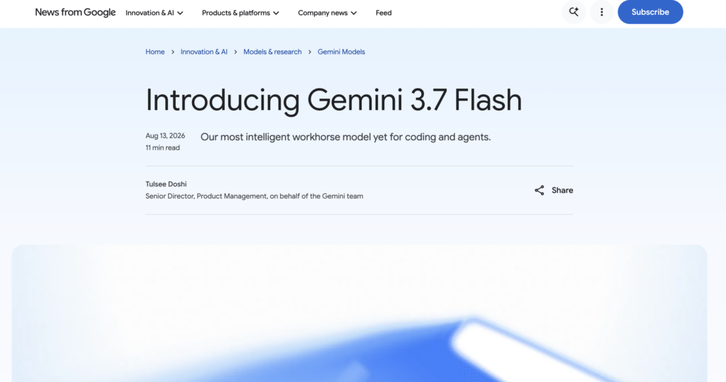 Google: Gemini 3.7 Flash. What it is and How It Works