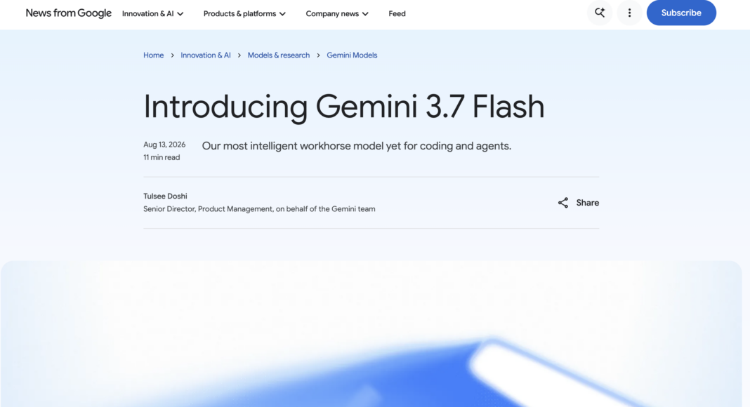 Google: Gemini 3.7 Flash. What it is and How It Works