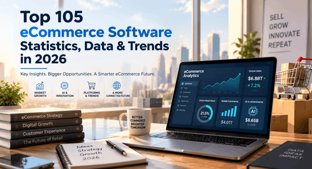 Top 105 eCommerce Software Statistics, Data & Trends in 2026