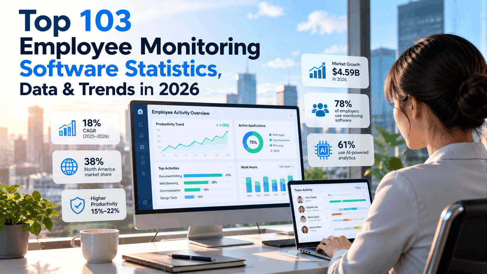 Top 103 Employee Monitoring Software Statistics, Data & Trends in 2026